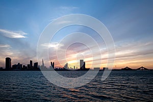 Bahrain skyline at dusk