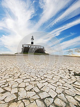 Beautiful view of Barra Lighthouse in Salvador Bahia Brazil photo