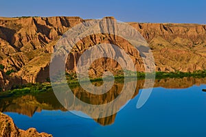 Beautiful view of the Barrancas de Burujon, Toledo, Spain