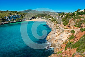 Seaside beach of Cala Romantica, Majorca Spain photo