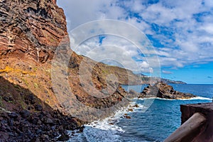 Beautiful view of the beach of Nogales on the island of La Palma, Canary Islands, Spain
