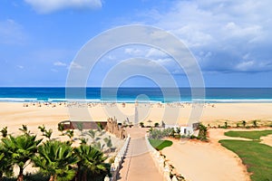 Beautiful view on beach and ocean, Boavista, Cape-Verde photo