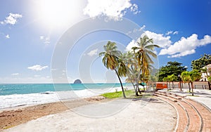 Le Diamant Beach. Beautiful View and Beach Scene in Martinique, Carribean photo