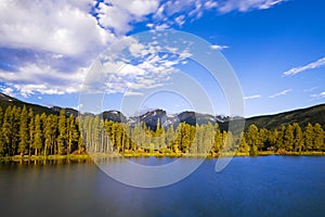 Beautiful view of the Bear Lake in the Rocky Mountains National Park, in the State of Colorado