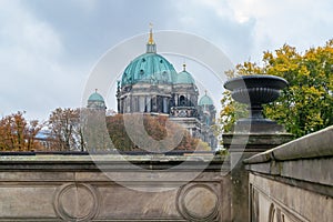 Beautiful view of Berlin Cathedral Berliner Dom from famous Altes Museum