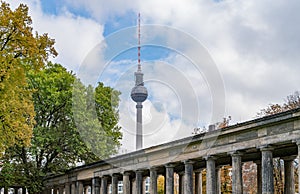 Beautiful view of Berlin Television Tower from famous