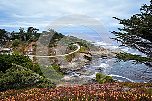 Beautiful View from the Big Sur (Highway 1) in Carmel Highlands - California, USA