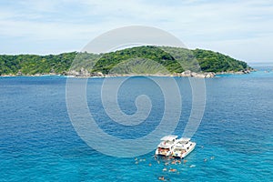 Beautiful view with blue sea on Similan island, Similan No.8 at Similan national park, Phuket, Thailand