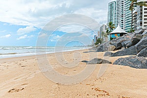 Beautiful view of the Boa Viagem beach in Recife, PE, Brazil photo