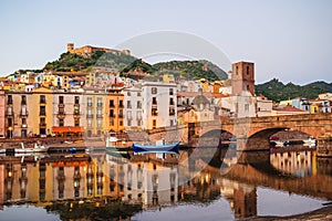 Beautiful view of Bosa town, Sardinia island, Italy.