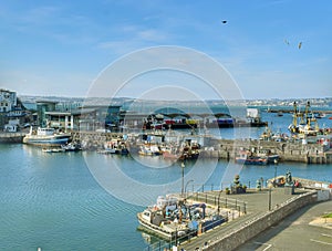 A beautiful view of Brixham Harbour, Devon, UK