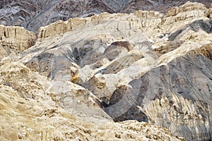 Beautiful view of brown layer`s Mountain in Leh-Ladakh, Jammu and Kashmir, India.