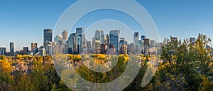 Beautiful view of Calgary\'s cityscape in fall