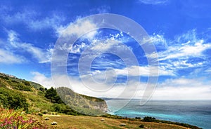 A Beautiful View of the California Coastline along State Road 1 -USA