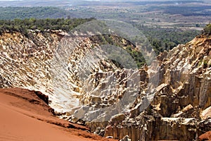 Beautiful view of the canyon erosion furrows, in the reserve Tsingy Ankarana, Madagascar