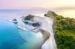 Beautiful view of Cape Drastis in Corfu in Greece