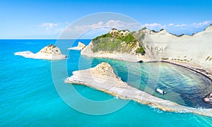 Beautiful view of Cape Drastis in Corfu in Greece