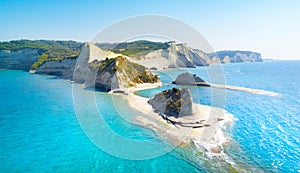 Beautiful view of Cape Drastis in Corfu in Greece