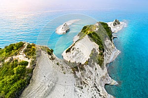 Beautiful view of Cape Drastis in Corfu in Greece