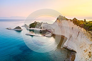 Beautiful view of Cape Drastis in Corfu in Greece photo