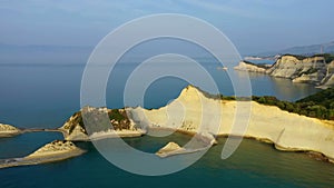 Beautiful view of Cape Drastis in the island of Corfu in Greece. Cape Drastis, the impressive formations of the ground, rocks and