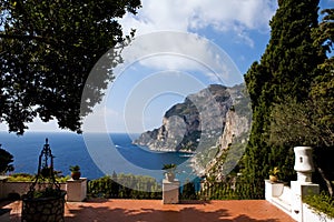 Beautiful view of Capri Island from terrace
