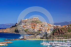 Beautiful view of Castelsardo town, Sardinia island, Italy. photo