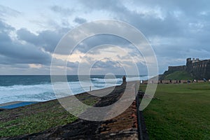 Beautiful view of the Castillo San Cristobal and the sea in San Juan, Puerto Rico