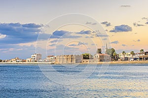 Beautiful view of the castle of Larnaca, on the island of Cyprus