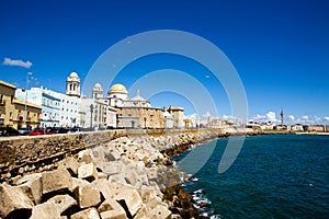 Beautiful view of The Cathedral Nueva in Cadiz