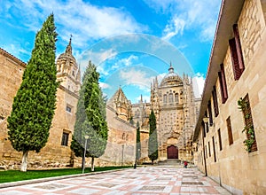 Beautiful view of Cathedral of Salamanca, Castilla y Leon, Spain photo