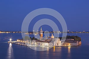 Beautiful view of the Cathedral of San Giorgio Maggiore, on an island in the Venetian lagoon, Venice, Italy