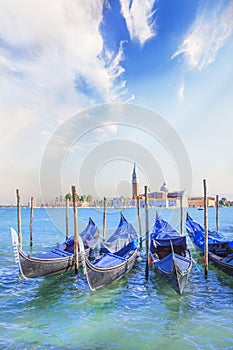 Beautiful view of the Cathedral of San Giorgio Maggiore, on an island in the Venetian lagoon, Venice, ItalyBeautiful view of the g