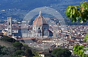 Beautiful view of the Cathedral of Santa Maria del Fiore in Florence in spring. Italy