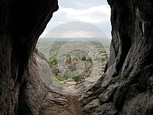 Beautiful view from the cave of ancient man