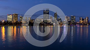 Beautiful view of central Perth at blue hour, Western Australia