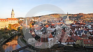 Beautiful view of Cesky Krumlov town