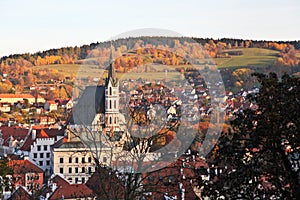 Beautiful view of Cesky Krumlov town