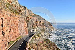 Beautiful view from Chapmans Peak Drive at sunset in Cape Town, South Africa