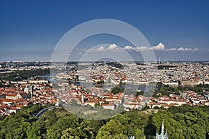 Beautiful view of Charles Bridge, Czech Republic. On a sunny day