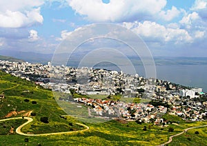 Beautiful view of the city of Tiberias, Israel