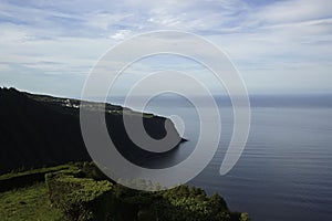 Beautiful view from the viewpoint of Ponta da Madrugada. Sao Miguel, Azores, Portugal, Europe photo