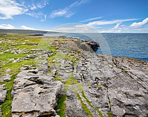 Beautiful view of the Cliffs of Moher Aillte an Mhothair, edge of the Burren region in County Clare, Ireland photo