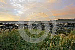 Beautiful view of the coast of the Barents sea, near Hamningberg, Norway