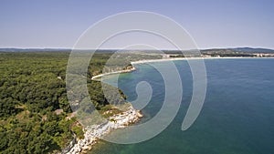 Beautiful view of the coastline of the Black Sea from Above