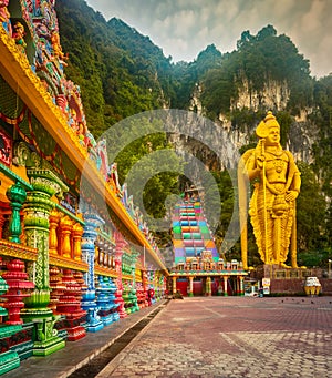 Colorful stairs of Batu caves. Malaysia