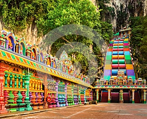 Colorful stairs of Batu caves. Malaysia