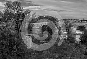 Beautiful view of the Cordoba cityscape in grayscale