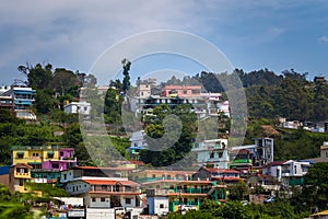 Beautiful view of cottage house on dense forest hill, Kodaikanal, Tamil nadu, INDIA