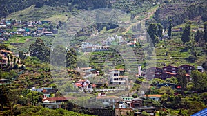 Beautiful view of cottage house on dense forest hill, Kodaikanal, Tamil nadu, INDIA